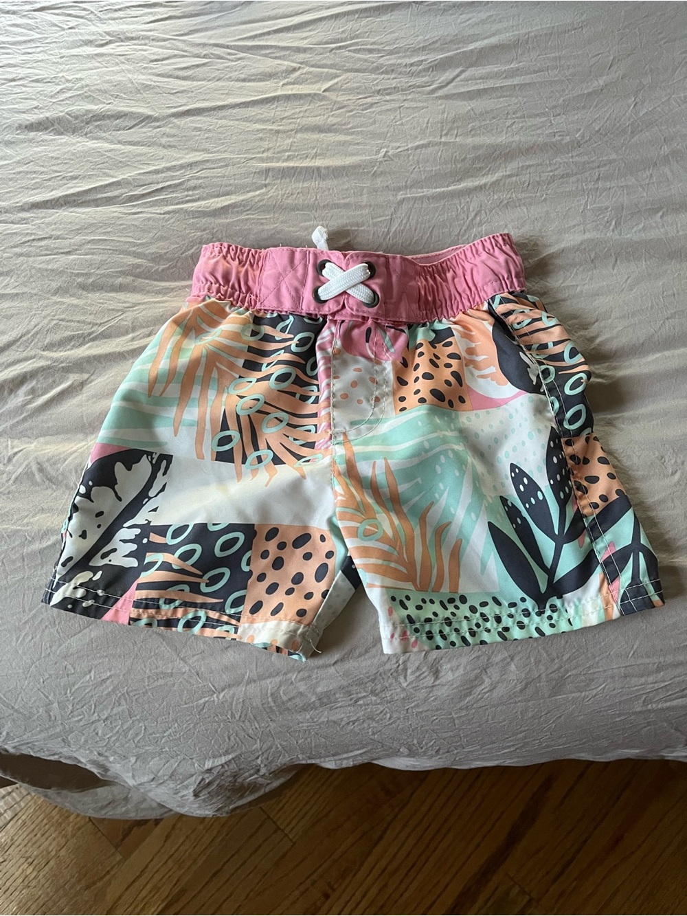 Cat & Jack Pink Tropical Print Swim Shorts